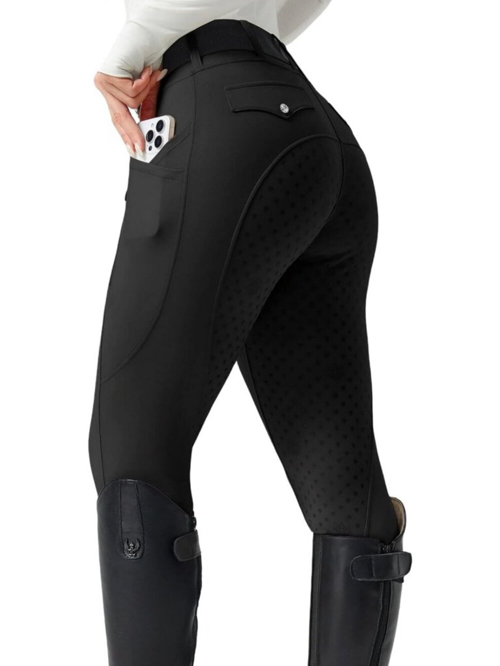 High-Waisted Equestrian Breeches for Women | Full Seat Riding Tights with